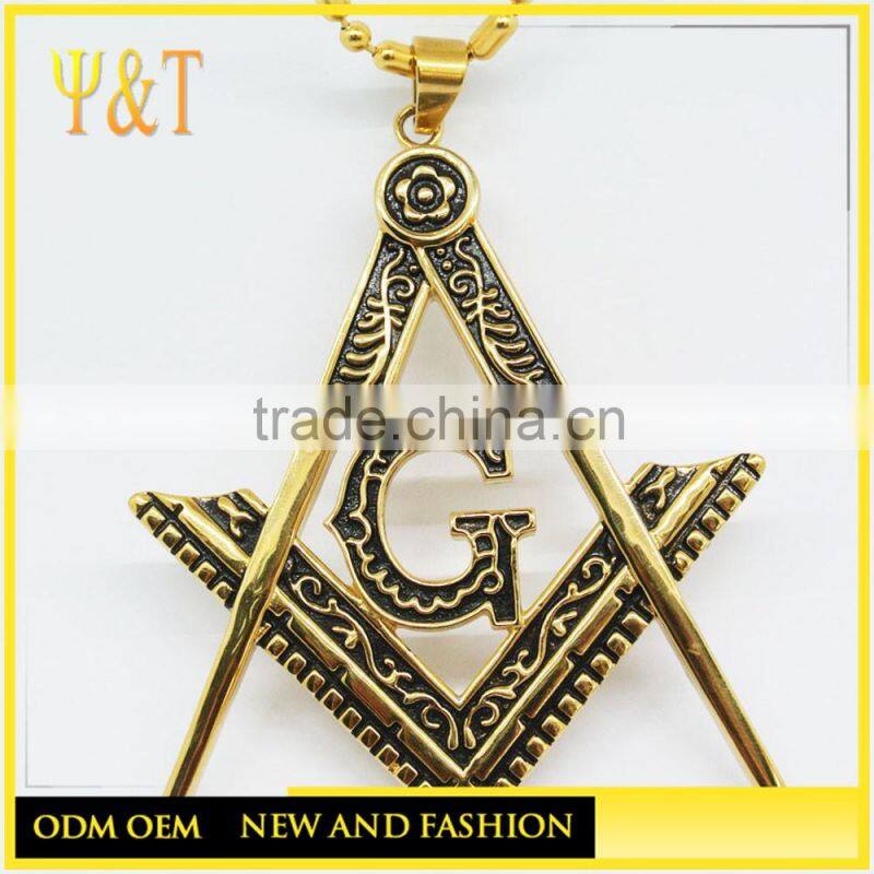 Jingli Jewelry Fashion stainless steel jewelry square shape quantum masonic pendant