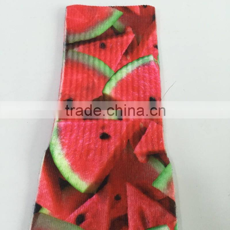 GSP-108 New fashion style high quality printed fruits unisex sublimation socks