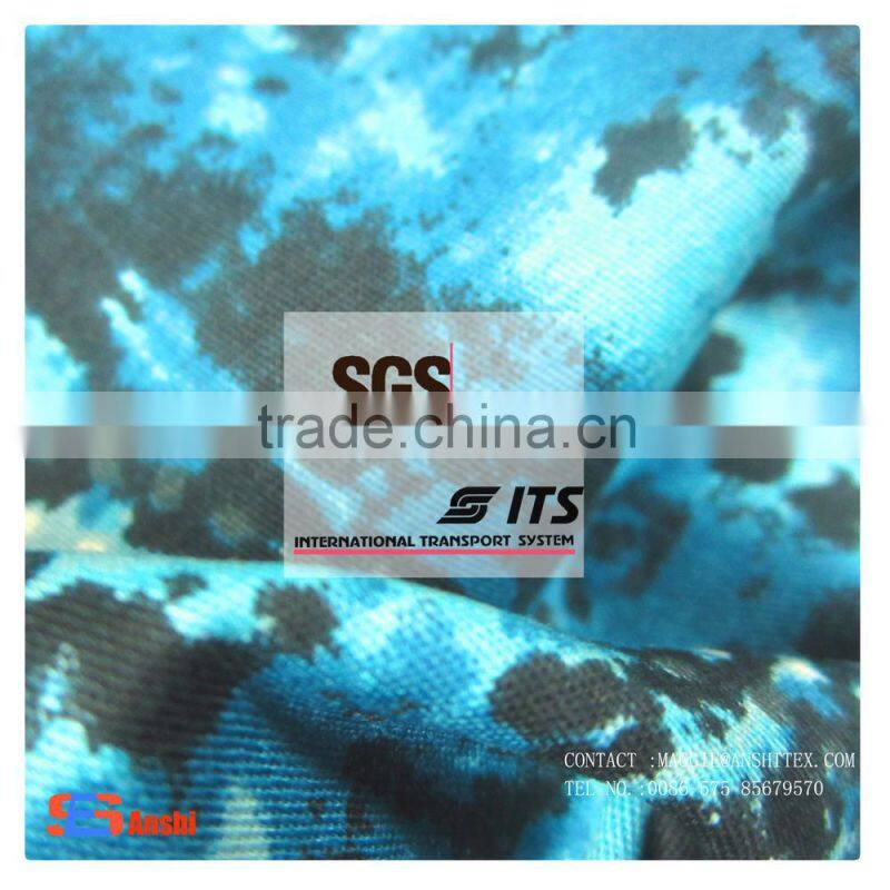 Es3227 fashion amoeba printed spandex cotton twill fabric