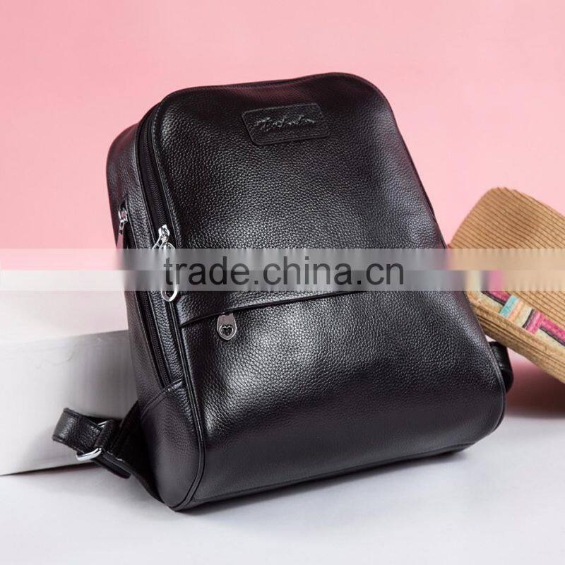 leather day backpack bag school bag girls laptop shoulders bag