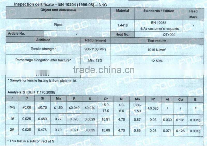 Round 304 316L welded stainless steel pipe