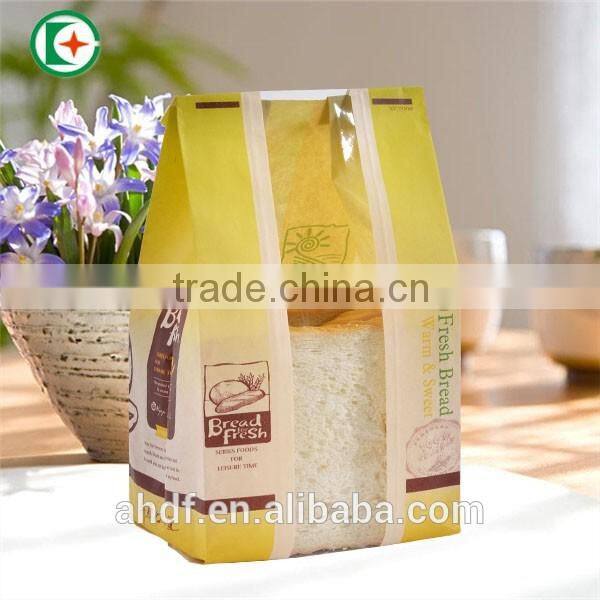 Chinese machine make custom printed bread paper bag with clear window