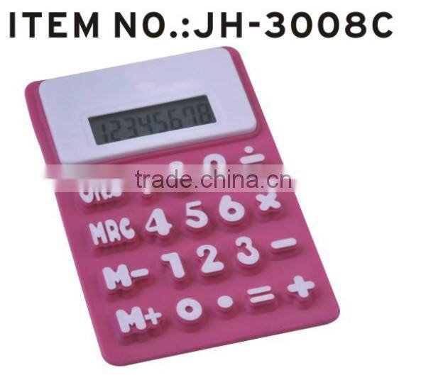 Promotional calculator ,flexible silicone calculator with logo printed