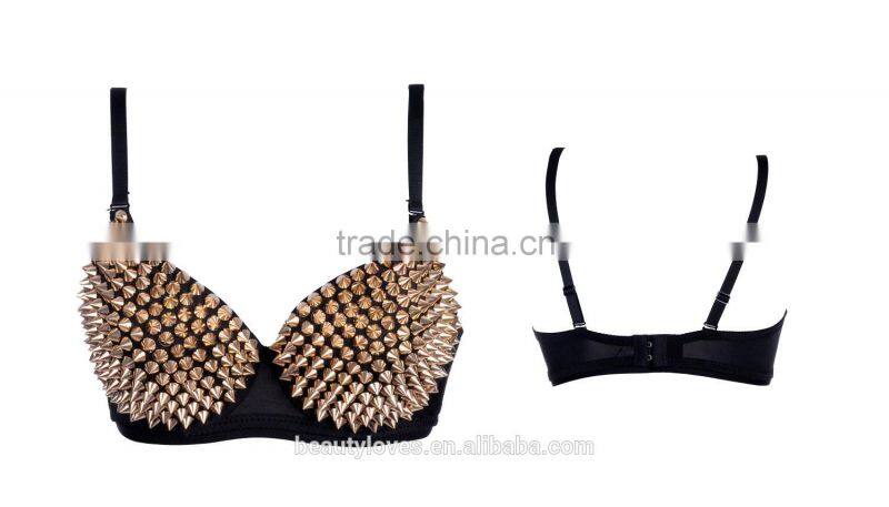 Gold RIVETS SPIKE BRA