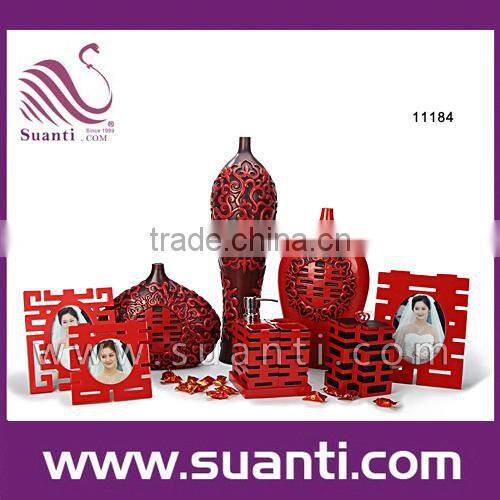 Polystone red giraffe model chrismas decoration