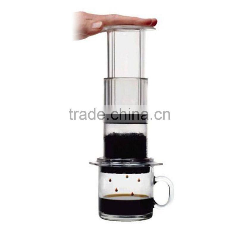 Portable Stainless steel + glass French press coffee machine shell car/wild outdoor coffee coffee maker+filter