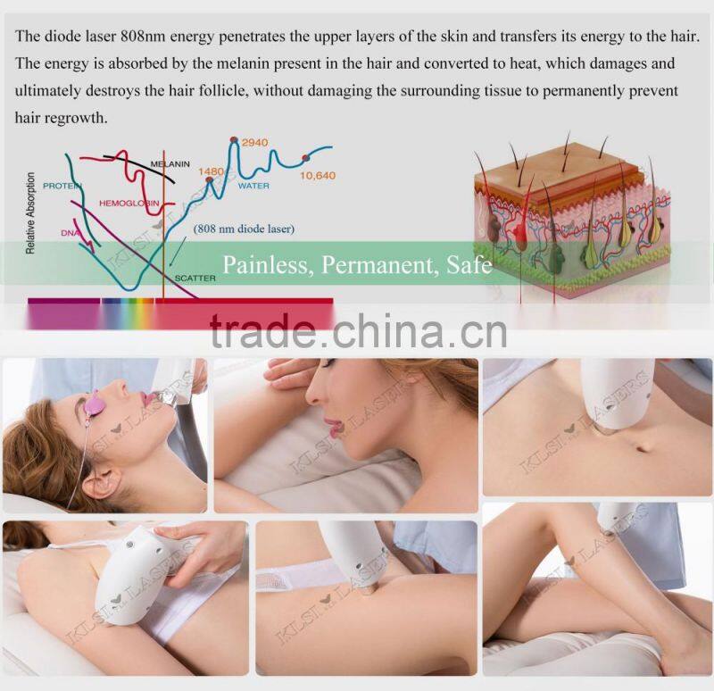 portable personal 300w 808nm diode lazer hair removal beauty machine with high power laser bars