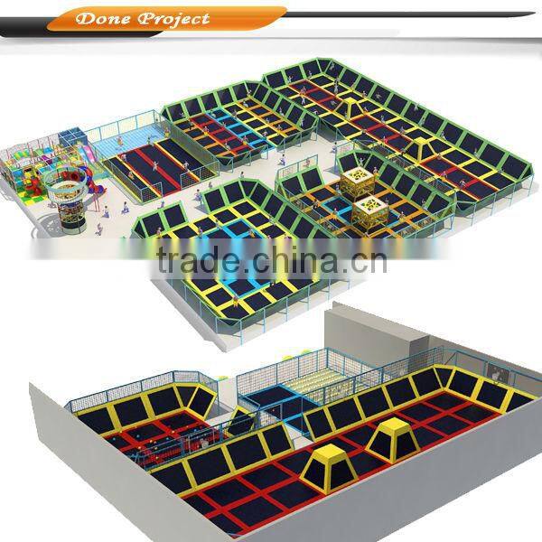 2016 hot Sale trampolines, free design bounce park, top 1 safest trampoline for backyard