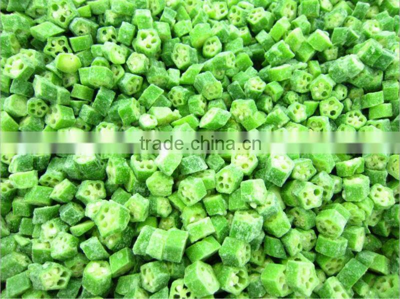 Chinese high quality frozen okra cut, chopped iqf okra