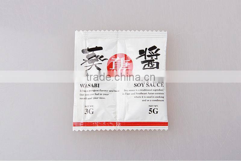 CONVENIENT PACKING 3g wasabi paste COMBINED WITH 5g soy sauce