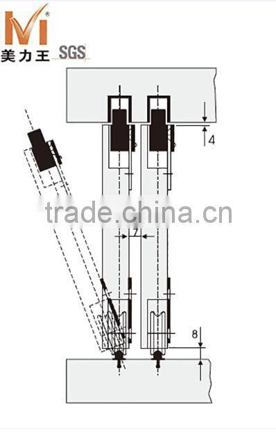 Wardrobe Sliding Door Fittings System for Closet Sliding Doors