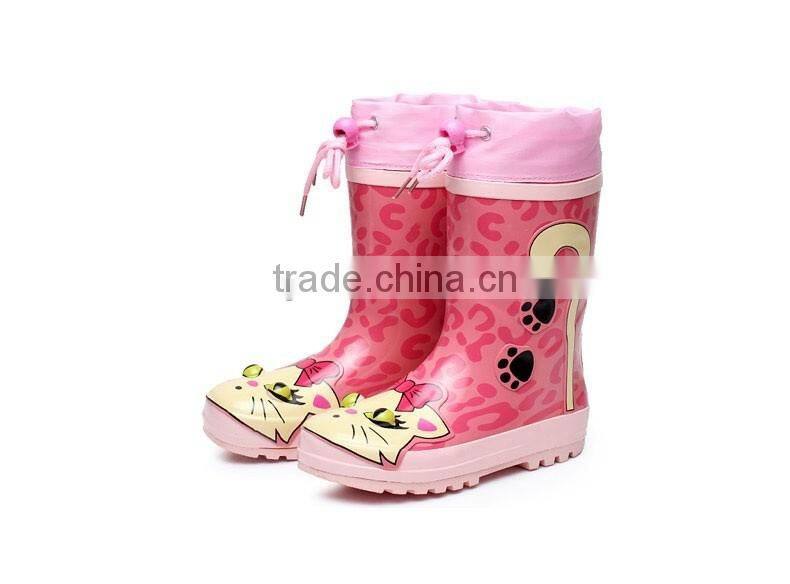 custom made boys and girls children cute rubber rain boots with cuff