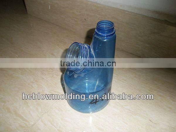Custom plastic Double head drinking bottle with double caps hdpe