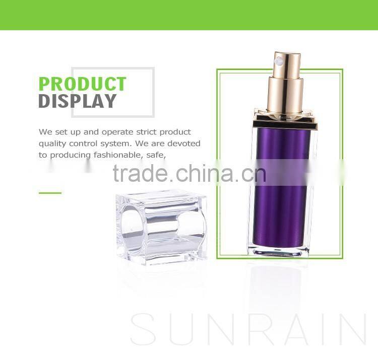 Fancy cosmetic packing container airless cosmetic pump bottle 100ml