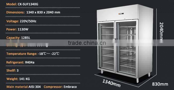 Commercial Stainless Steel 2 Glass Door Vertical Bottle Display Coolers/Commercial Drink Cooler/Soft Drink Cooler