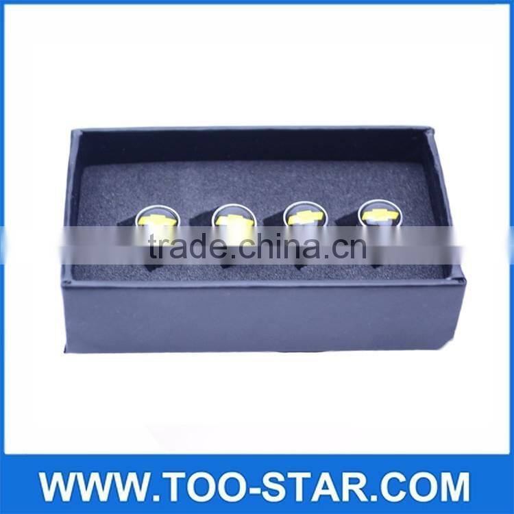 Silver Chrome Auto Car Wheel Tire Air Valve Caps Stem Cover Chevrolet Emblem