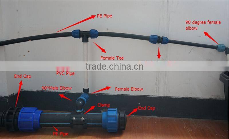 PP Compression Fittings straight coupling