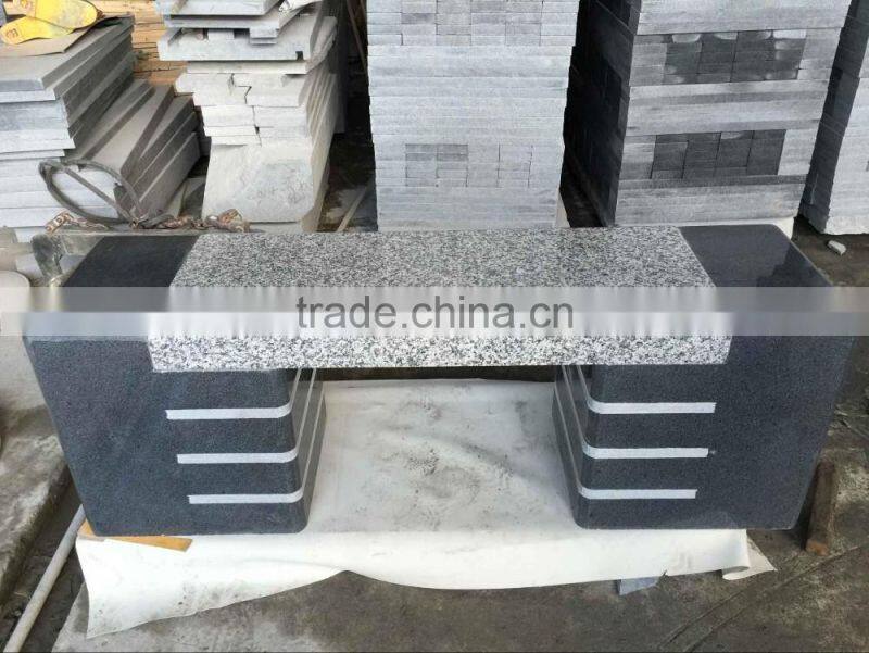 cheap granite headstone polished benches with back