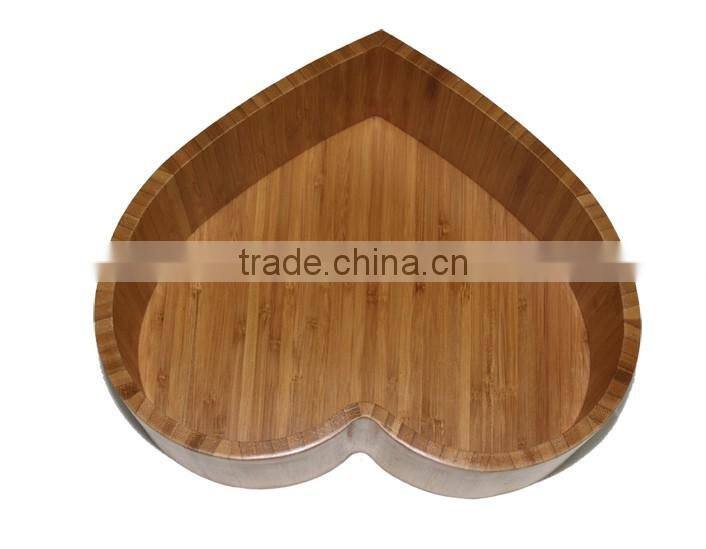 High Quality Heart Shape Wooden Serving Tray Wooden Fruit Tray