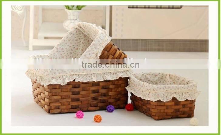 willow and wood chip basket