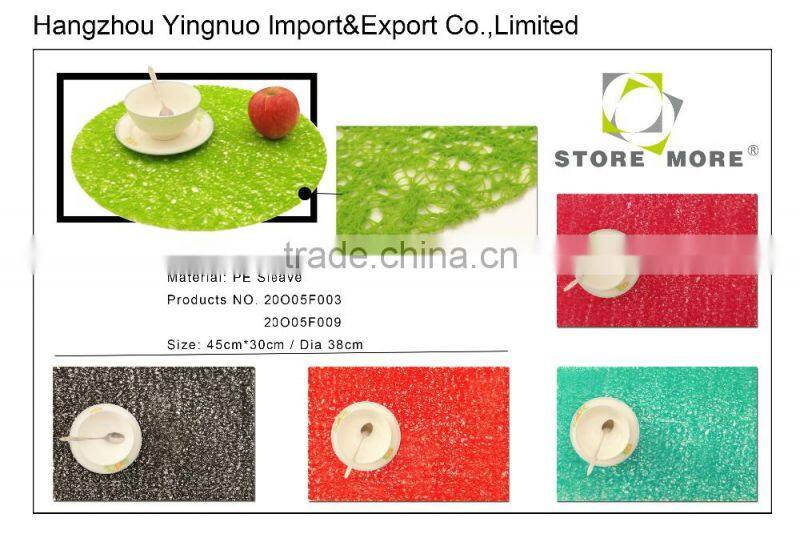 Kitchen Placemat Multi Colored PP Placemats, Solid Red