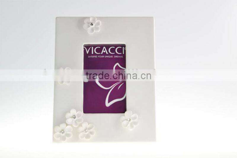 Hot Sale Polyresin Shinny Black And White Photo Frame Made with Swarovski Elements