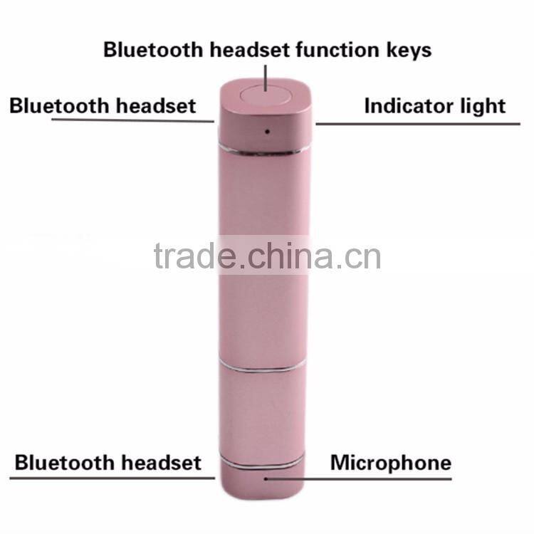 New luxury aluminum power bank with bluetooth headset for promotion gift