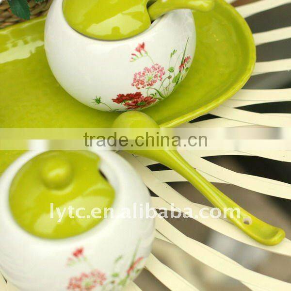 ceramic tableware jar set with spoon