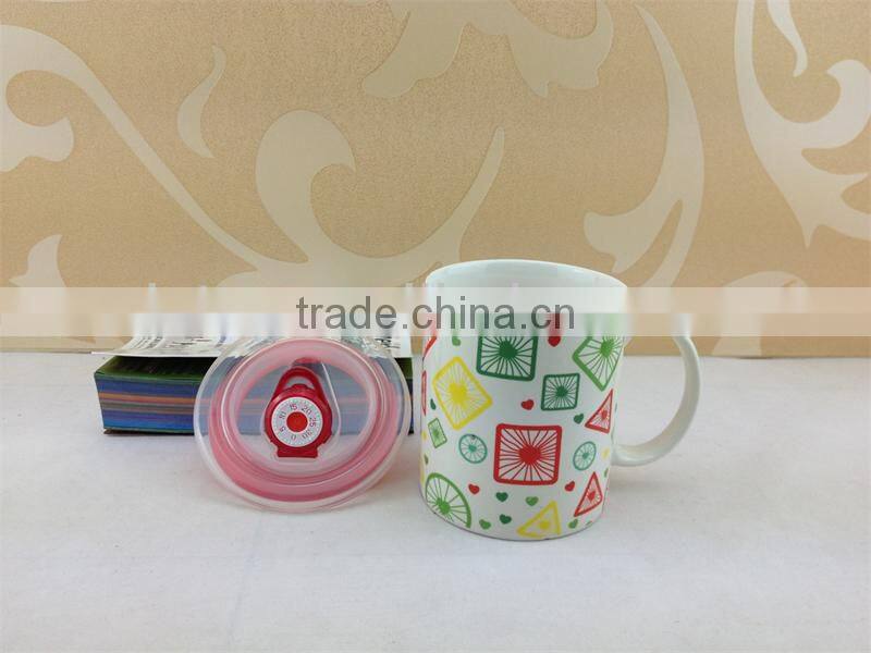 ceramic promotional mug with lid