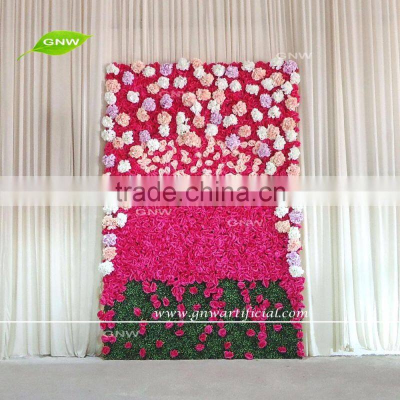 GNW FLW1606001-GAR Wholesale cheap wedding decoration artificial flower wall backdrop