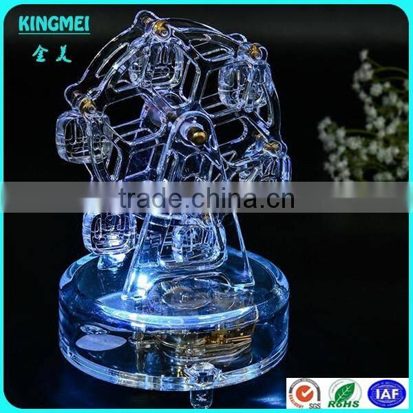 High grade handicrafts clear round crystal music box for wedding gift