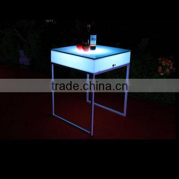 outdoor and garend square shape led leisure coffee table