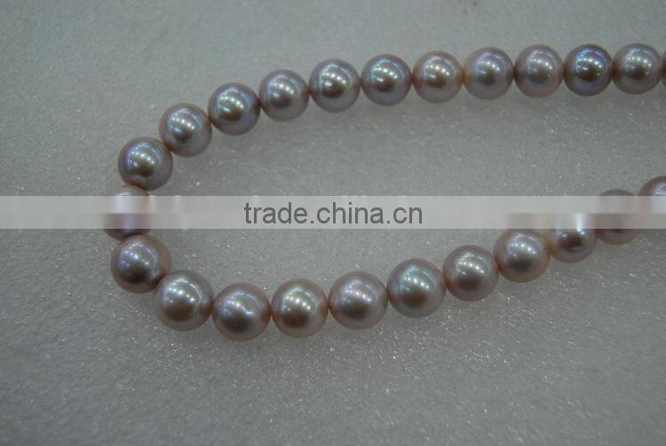 new 10-11mm purple round freshwater pearl 16 inches strand