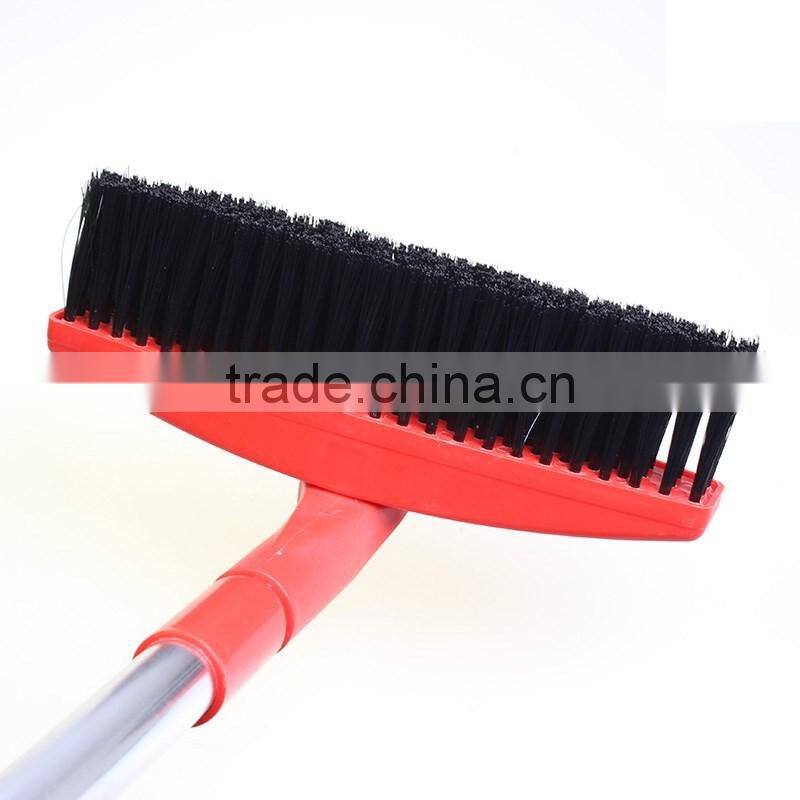 Soft handle extended car rotation snow brush with ice scraper
