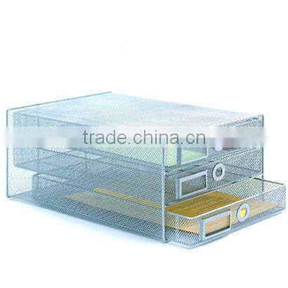 2 tier office metal mesh desk office letter tray
