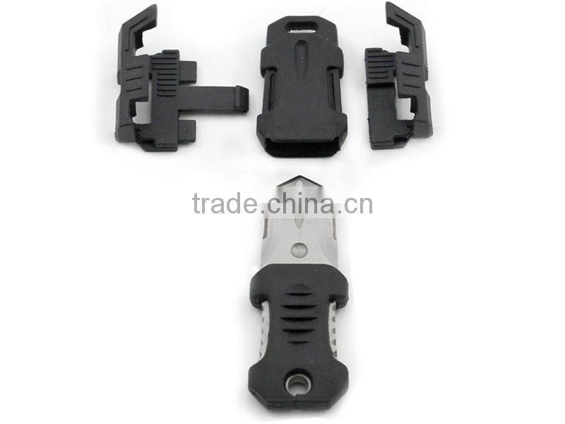 TK-1566 Outdoor Camping Survival Tool Molle System Beetle Webbing Buckle Tactical Knife