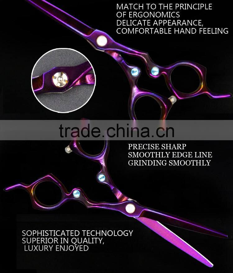 QJ-JC125 beauty coating titanize scissors with stainless steel hair scissors