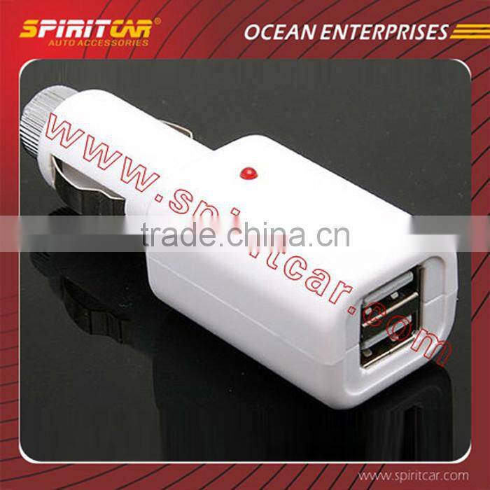 High Quality CE-Approved LED Light Portable Dual USB Car Charger