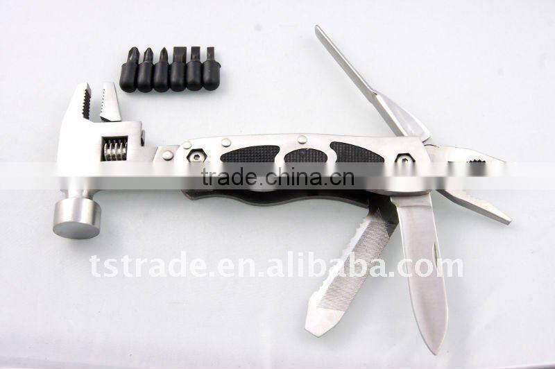 2014 New product:11 multi tool stainless steel hammer promotion gift hammer multi hammer tools with flashlight