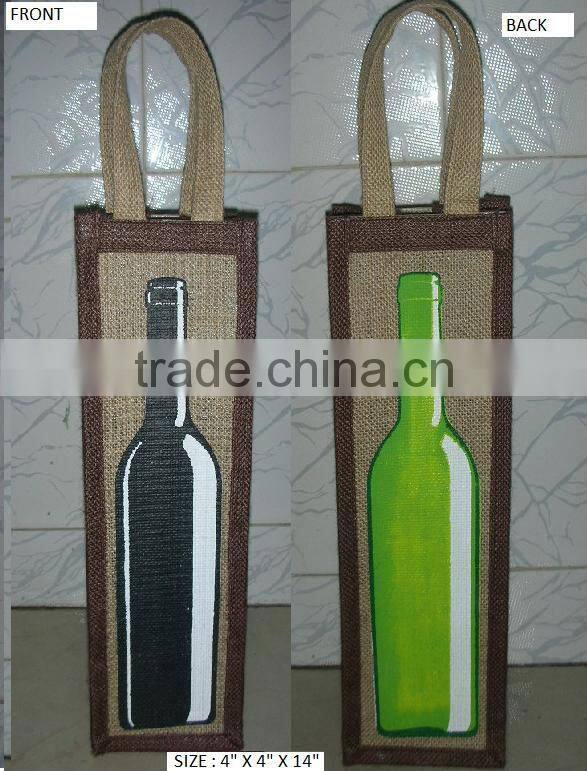 Jute Fabric Wine Bottle Bag