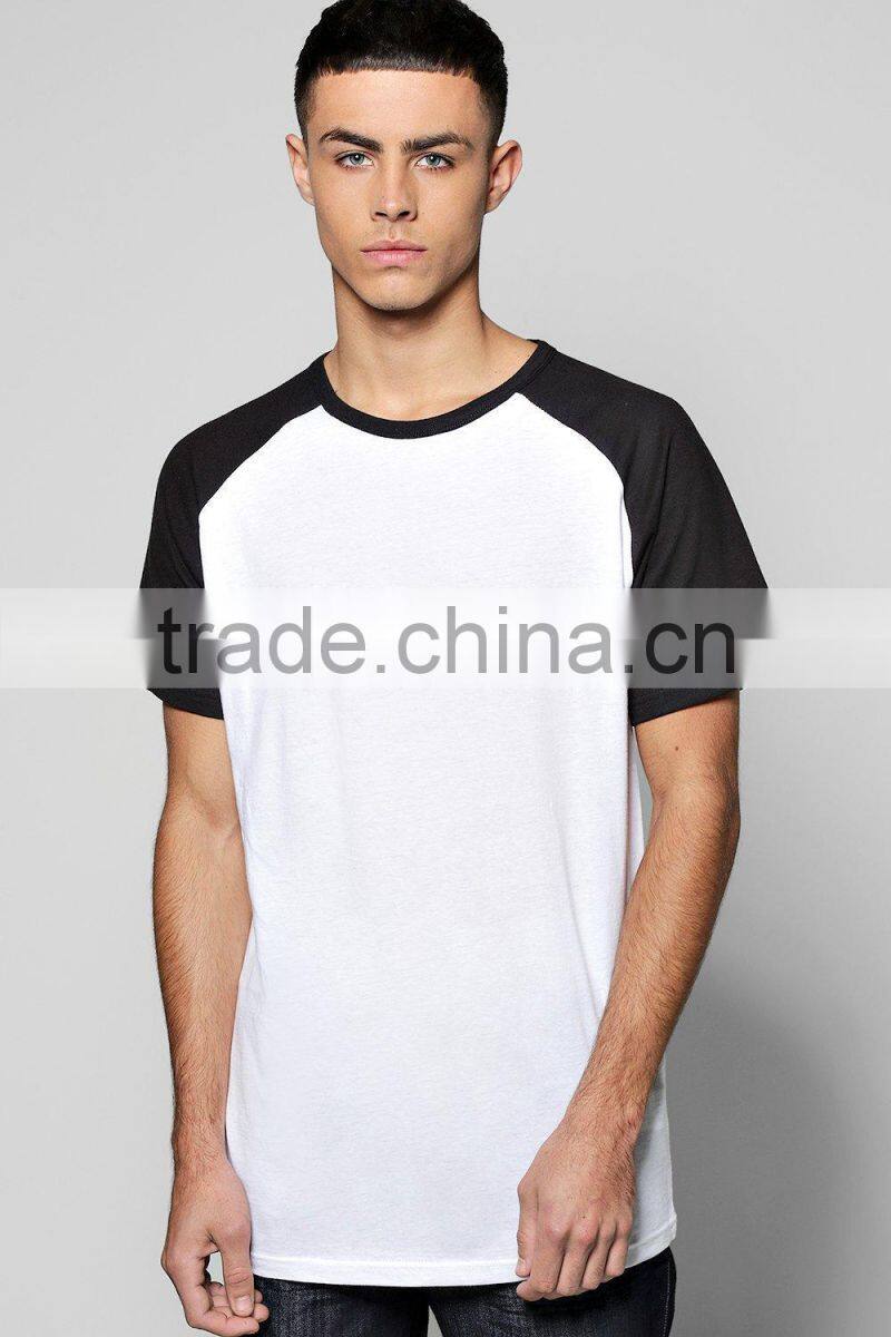 Blank Black Plain Baseball Jersey, 100% Cotton Short Sleeve Raglan Baseball T Shirt For Men