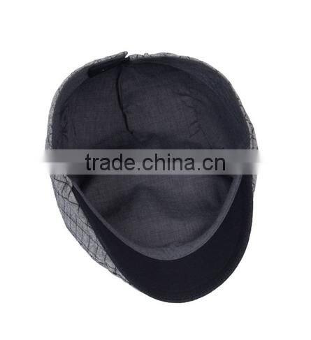Fashion Custom Grid Fabric Hat Beret Caps good quality men cap Hat/Cap