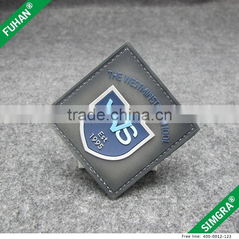 High-end PVC Materials Coining Printing Technic Rubber Patches