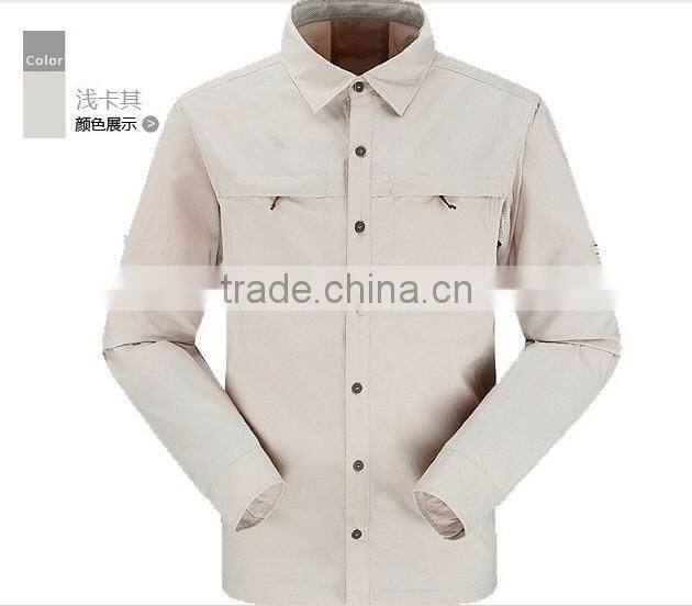 2017 Cheap price and high quality Summer UV Protection Outdoor Hiking Long Sleeve Shirt Quick Dry Men Camping Shirt