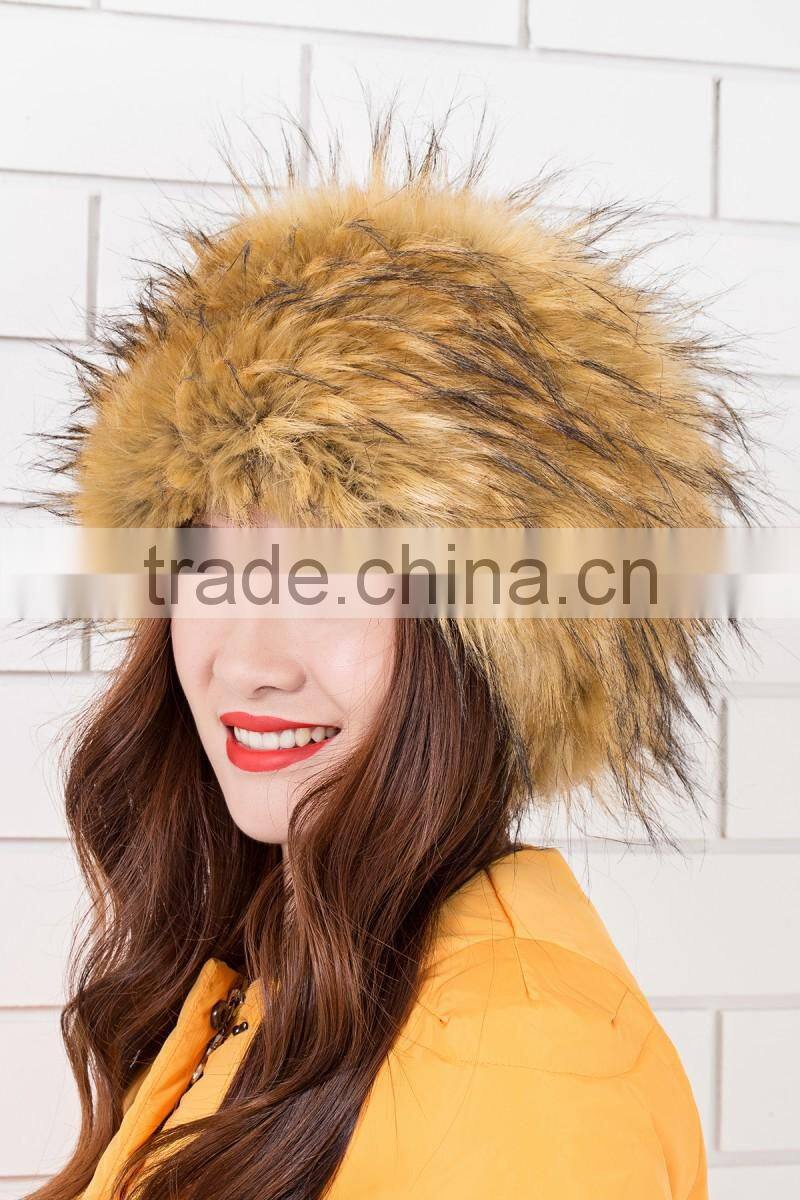 high-grade winter/autumn warm thick Russia Mongolia flat-topped faux fox fur hat