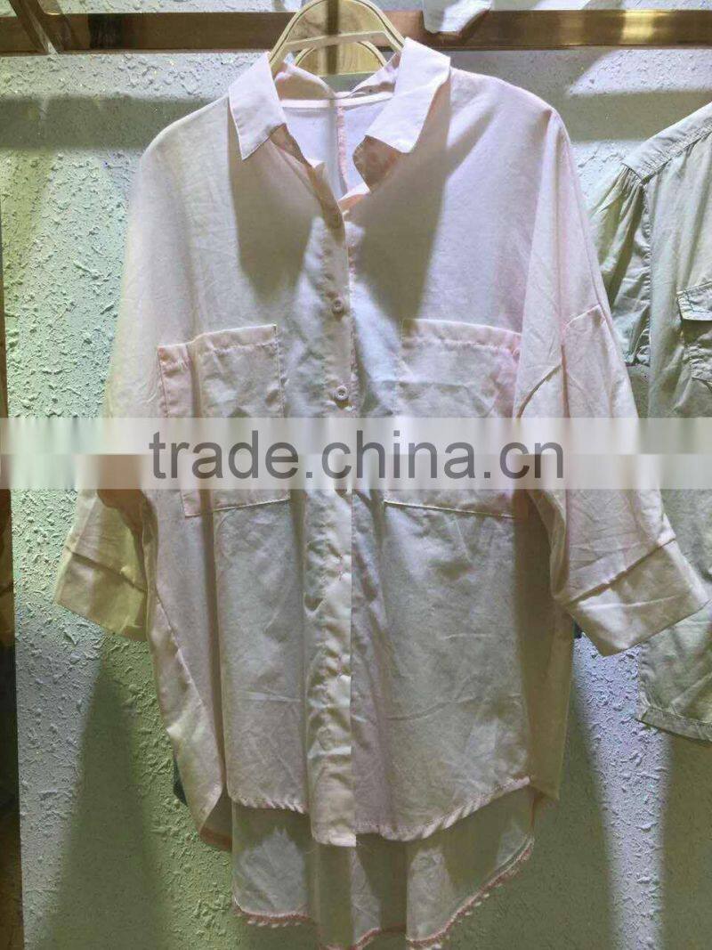 GZY linen fabric fashion for shirt women 2017 stock lots