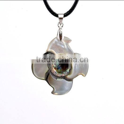 high end handmade stripe sea shell pendant necklace carved abalone shell necklace for engagement return gift