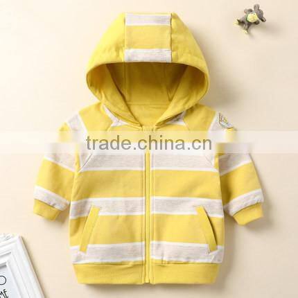 Baby Striped Hoodies Custom Toddler's Autumn Warm Hoody Zip Up Sweatshirt Wholesale
