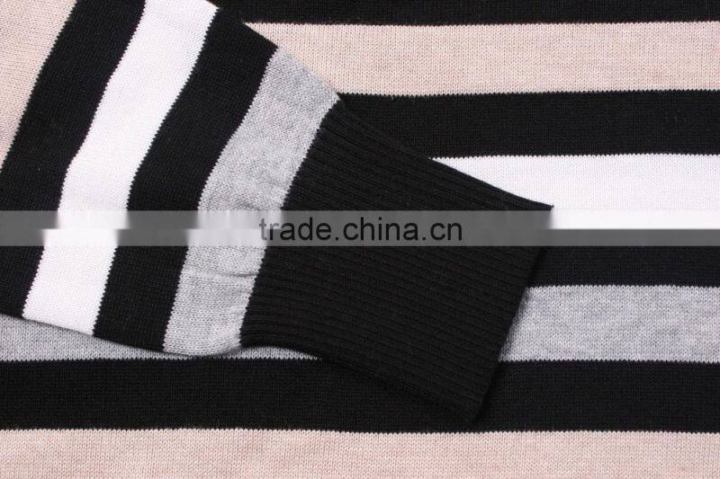 Knitted Mens Black Striped Sweaters