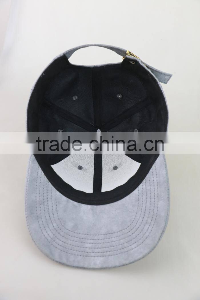 Professional suede custom 6 panel baseball cap